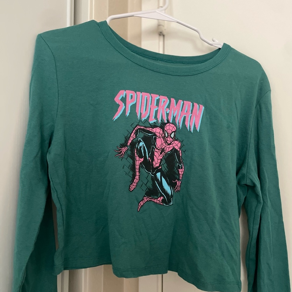 Marvel Girls' Teal Long-Sleeve Spider-Man Graphic Tee